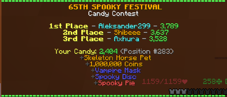 The Best Spooky Festival Strategy – How To Score Well – Hypixel Skyblock -  Sirknightj